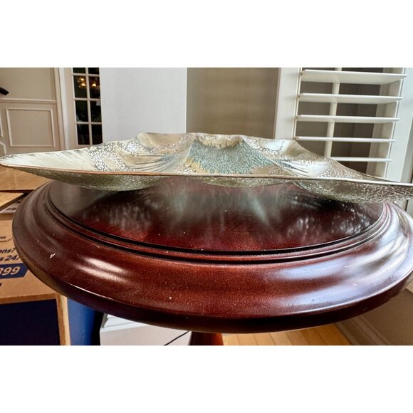 Mid-Century Modern Silver Burst Acrylic Platter Serving Tray Vintage 1960s-1970s - Picture 5 of 13